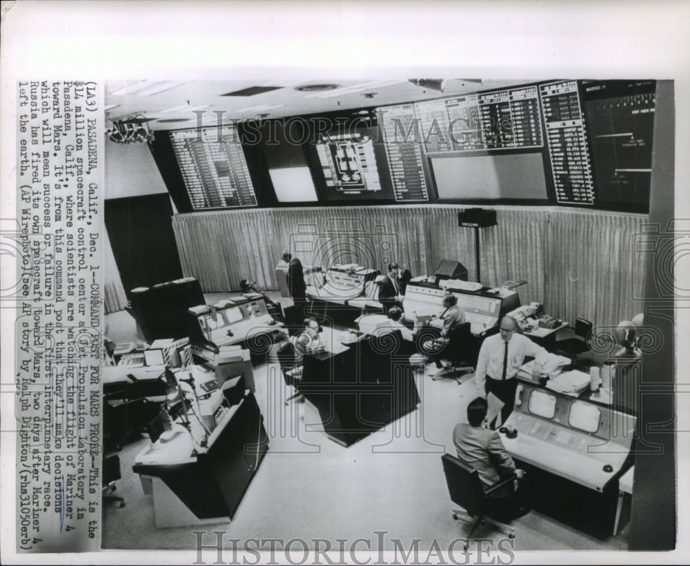 1964 Mariner 4 Spacecraft Control Center, Jet Propulsion Laboratory - Historic Images