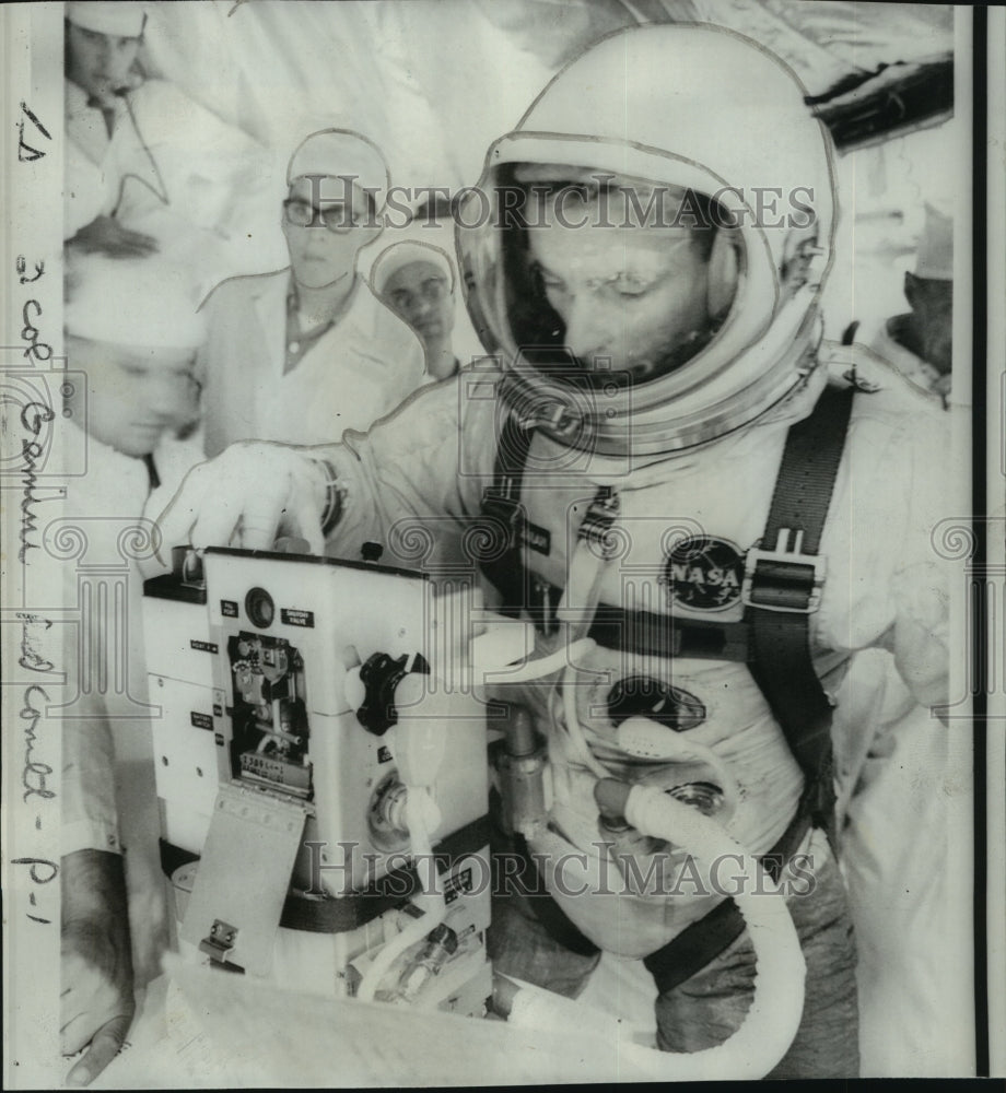 1966 Press Photo Astronaut Eugene Cernan During Gemini 9 Test at Cape Kennedy-Historic Images