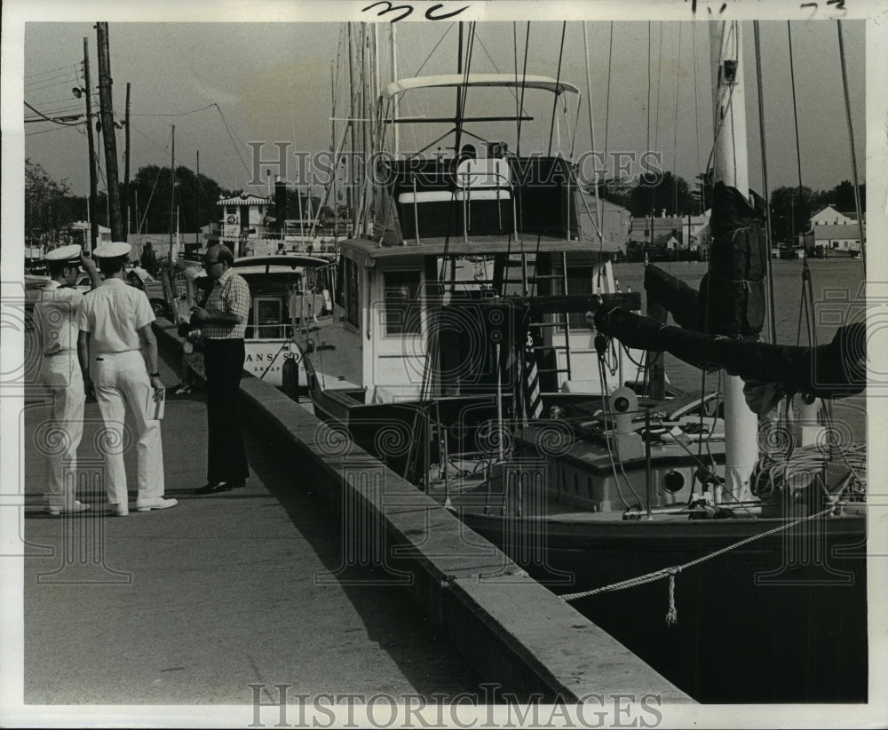 1975 Midshipmen in Chesapeake Bay in Annapolis, Maryland with Boats - Historic Images