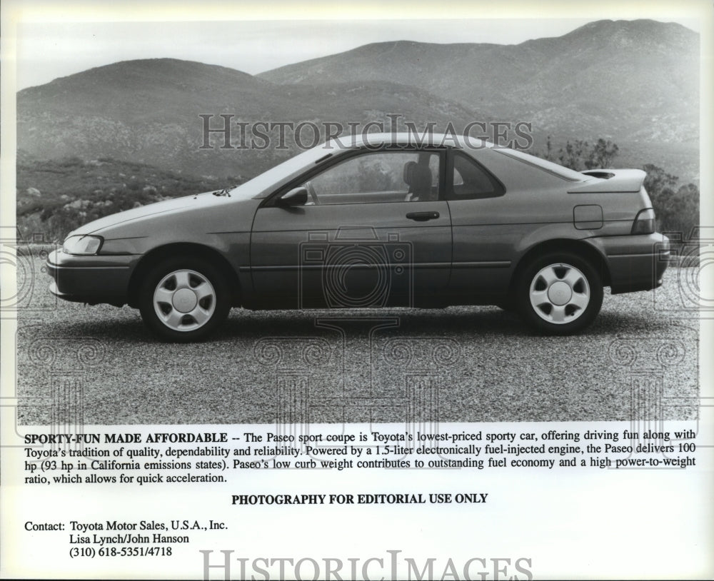 1995 Press Photo Toyota Paseo Sport Coupe, Automobile, New - not00832-Historic Images