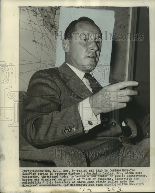 1954 Press Photo Veteran Diplomat John Paton Davies - not01518-Historic Images