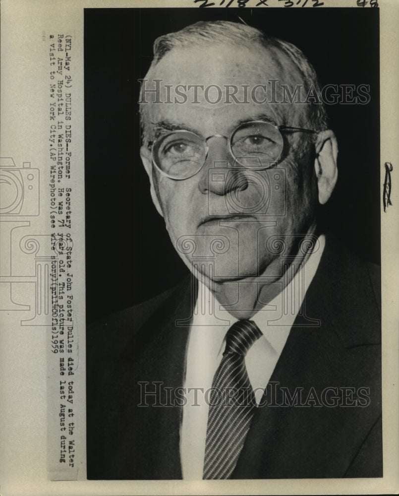 1958 Former Secretary of State John Foster Dulles in New York City - Historic Images