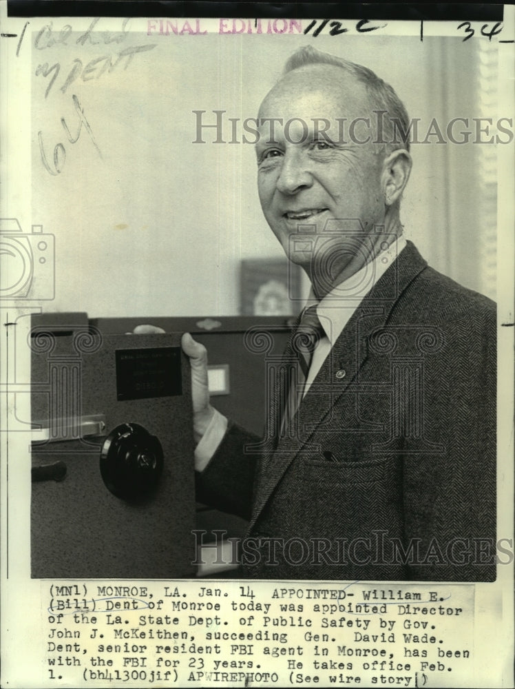 1970 Press Photo William E. (Bill) Dent of Monroe today was appointed Director-Historic Images