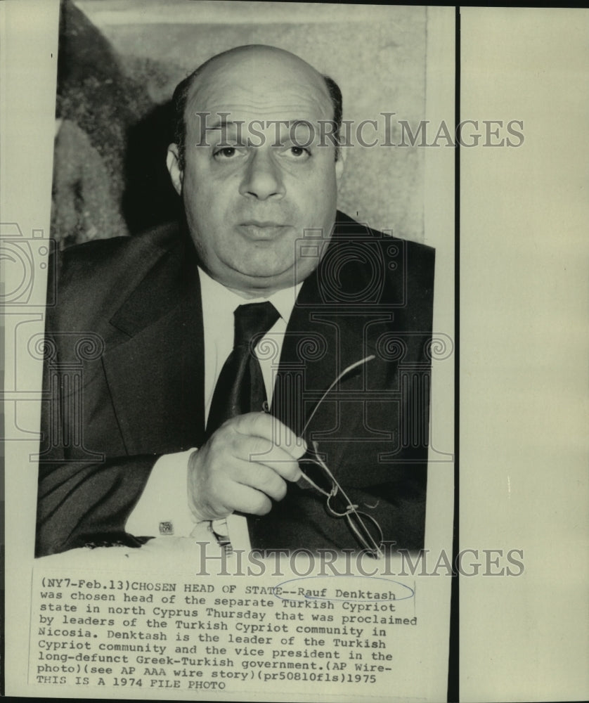 1974 Rauf Denktash was chosen head of the separate Turkish Cypriot-Historic Images