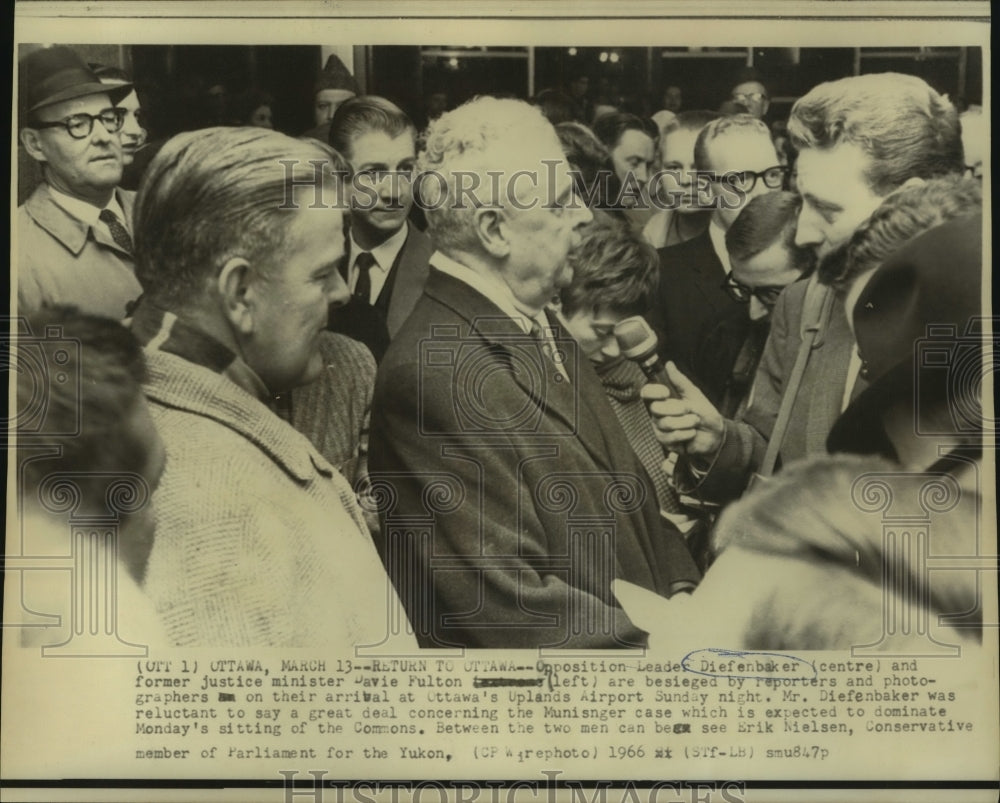 1966 Canadian Politicians Swamped by Press at Ottawa Airport-Historic Images