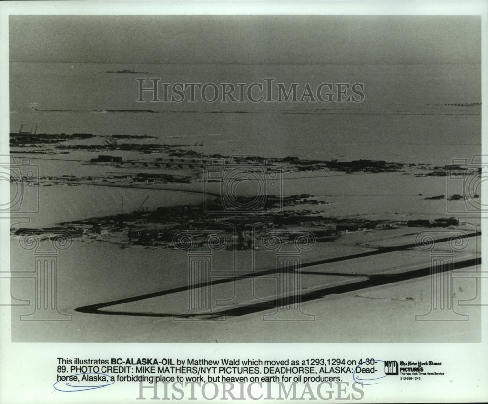 1989 Press Photo Aerial View of Deadhorse, Alaska - Historic Images