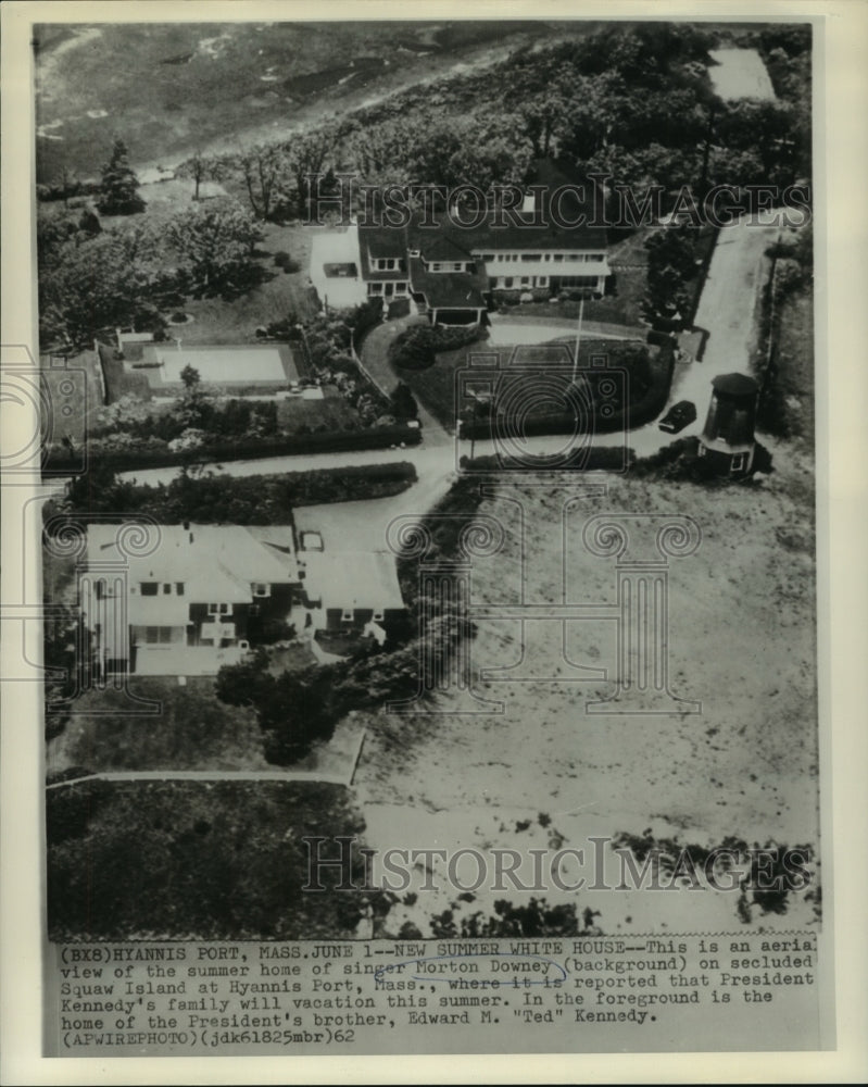 1962 Aerial View of Morton Downey's & Ted Kennedy's Homes - Historic Images