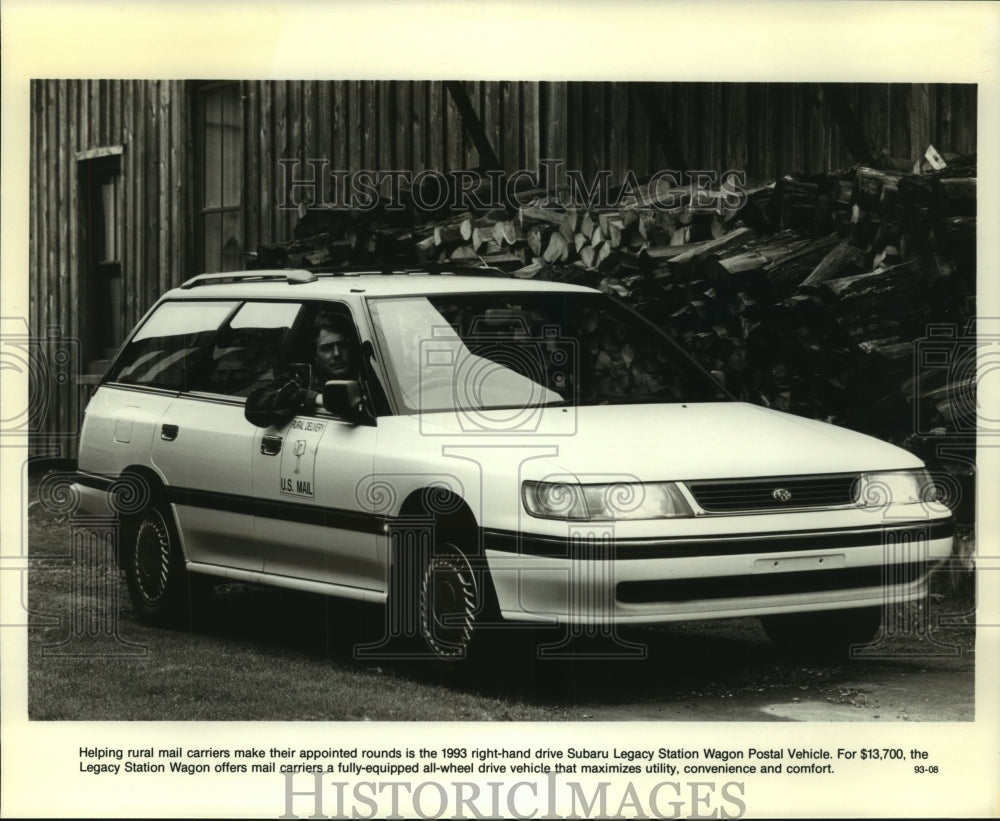 1992 Press Photo A new 1993 Subaru Legacy Station Wagon Postal Vehicle - Historic Images