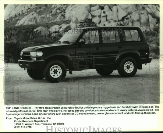 1991 Press Photo A new Land Cruiser by Toyota available in 5 & 8 passenger seats - Historic Images