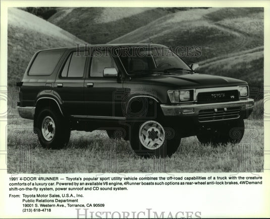 1991 Press Photo Toyota's popular sport utility vehicle, the 4-door 4-runner - Historic Images