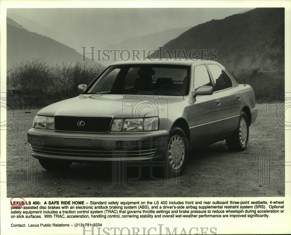 1992 Press Photo The Lexus LS 400 features 4-wheel-power-assisted disc brakes - Historic Images