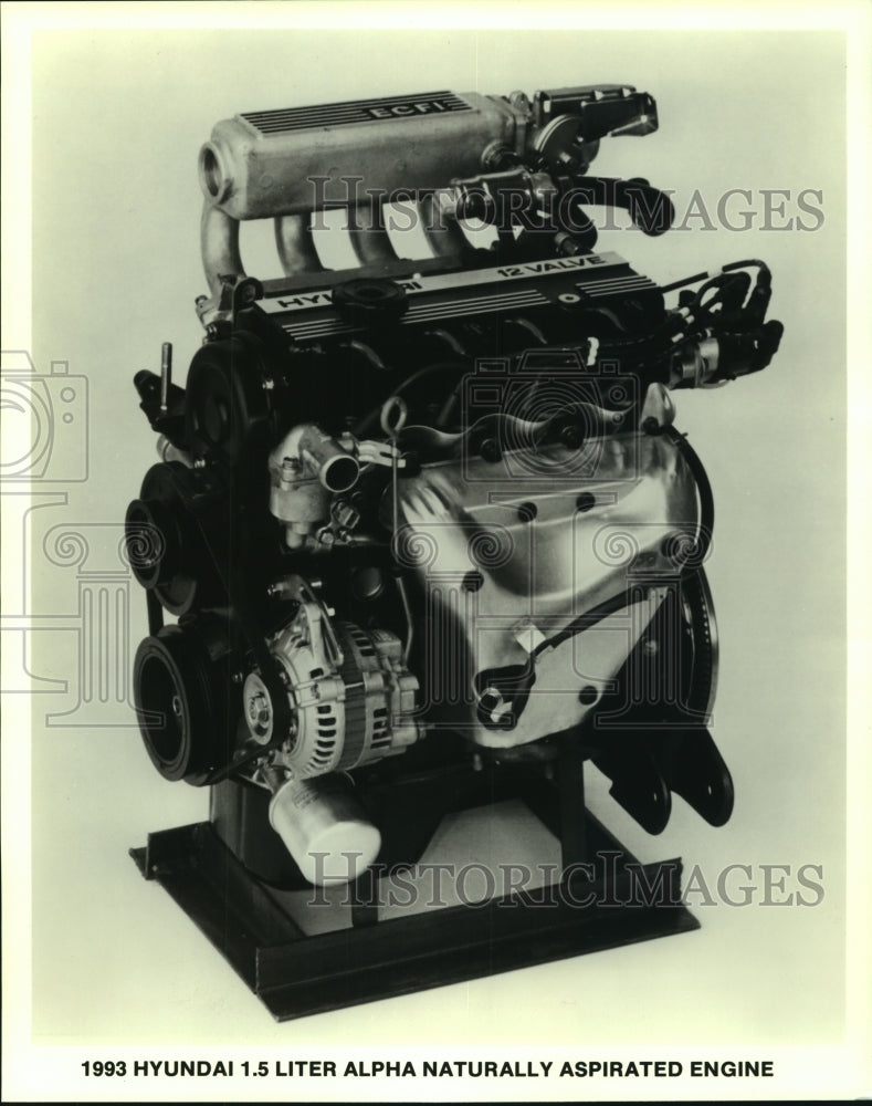 1993 Press Photo A Hyundai 1.5 liter alpha naturally aspirated engine - Historic Images