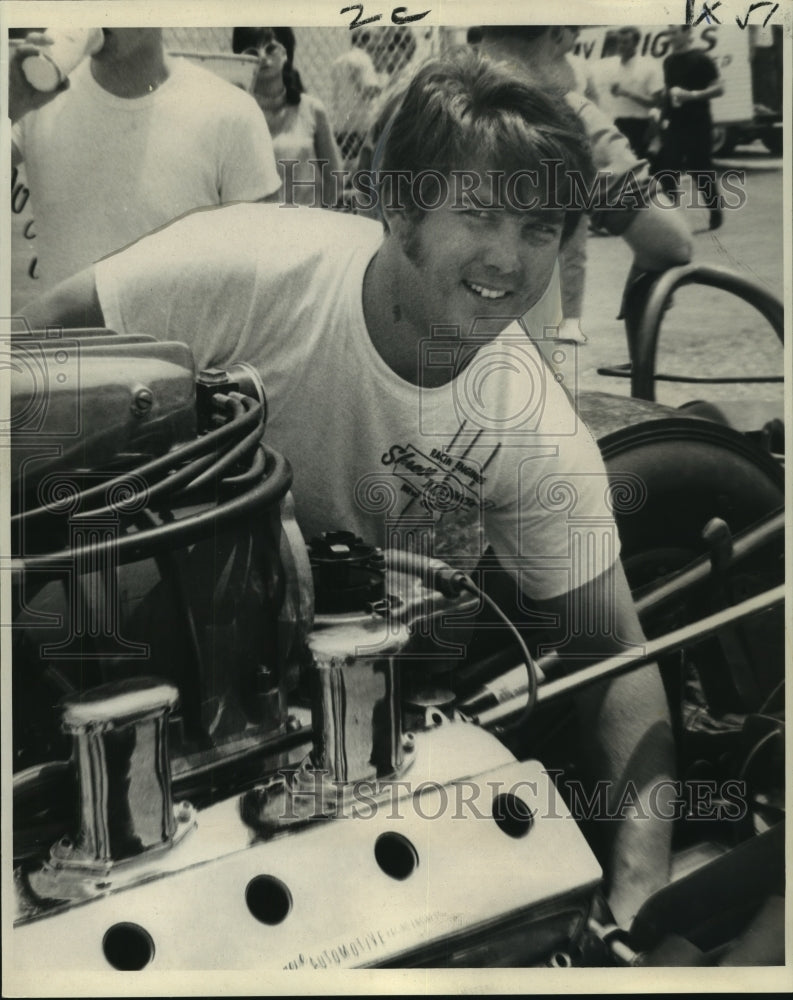 1969 NHRA pro fuel circuit driver Dave Chenevert with his dragster - Historic Images