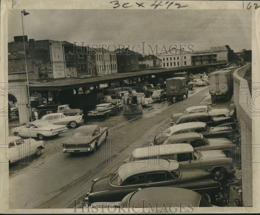 1960 View of parked cars at the French Market - Historic Images