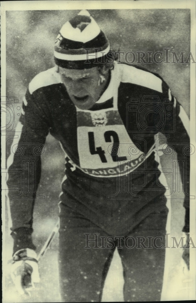 1976 Ivar Formo, snow skier, in competition - Historic Images