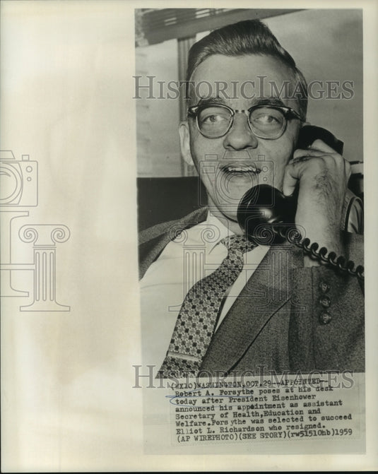 1959 Press Photo Robert Forsythe, Secretary of Health, Education & Welfare-Historic Images
