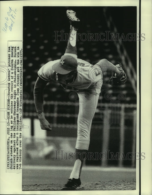 1973 Press Photo Standing on one leg is Houston Astro's pitcher Ken Forsch.-Historic Images
