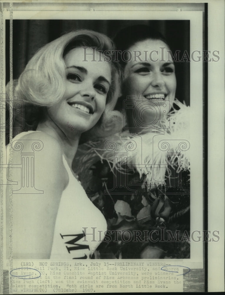 1967 Patricia Pugh, swimsuit &amp; Sharon Ann Evans, talent winners - Historic Images