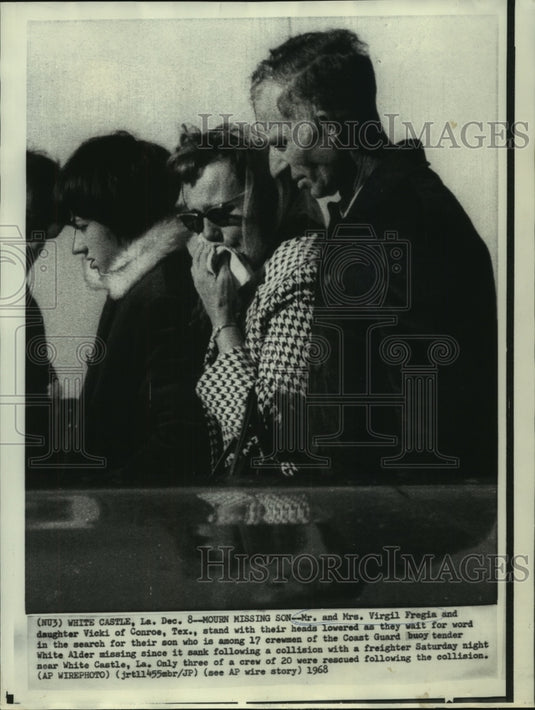 1968 Mr. & Mrs. Virgil Fregia & daughter wait word of missing son - Historic Images