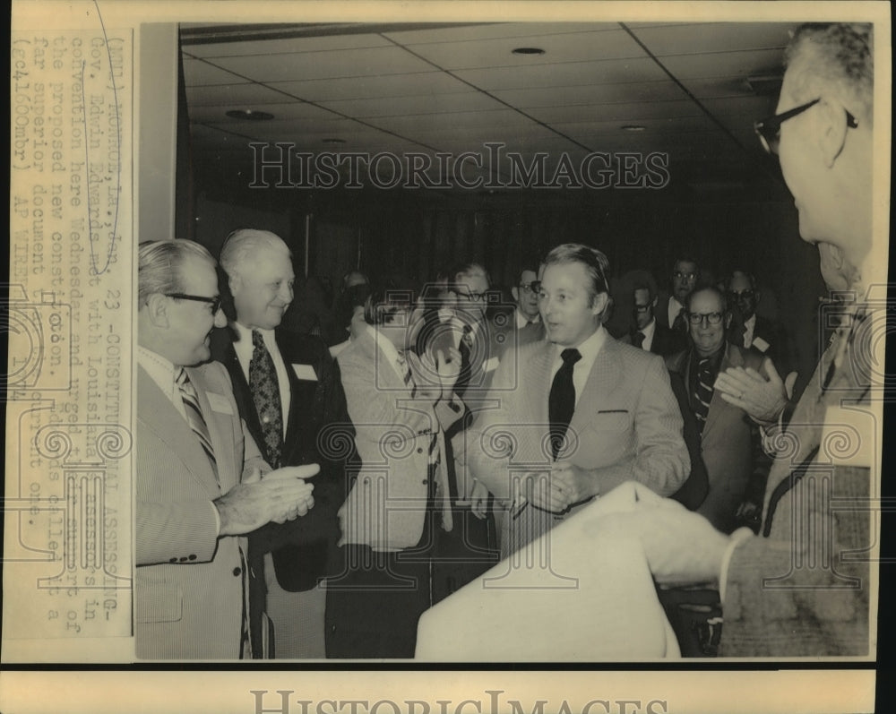 1974 Gov. Edwards with Louisiana&#39;s assessors in Monroe, Louisiana - Historic Images