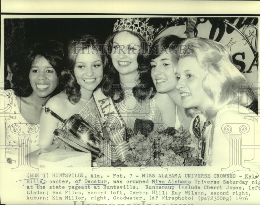 1976 Kyle Ellis, Miss Alabama Universe and runnerups - Historic Images