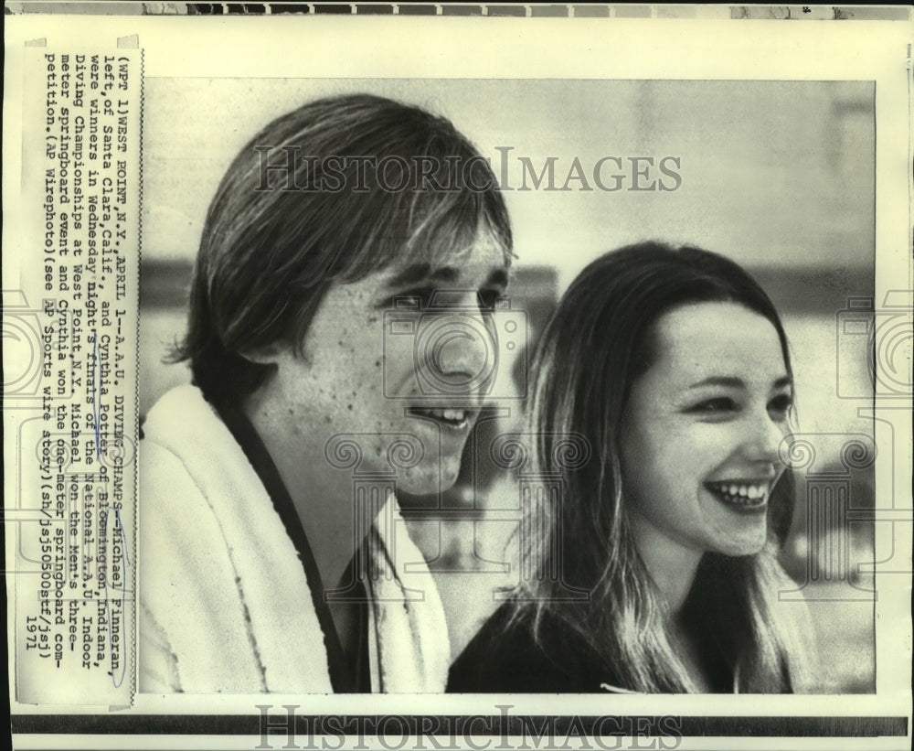 1971 Michael Finneran &amp; Cynthia Potter, A.A.U. Diving Champions - Historic Images