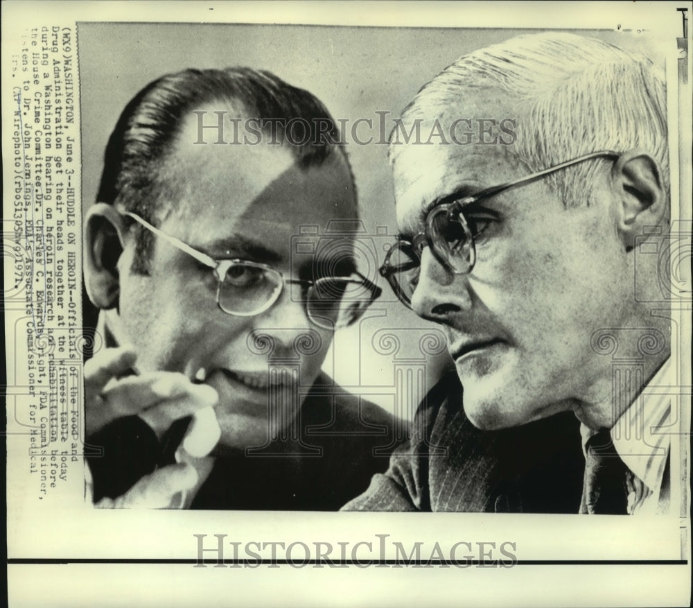 1971 Drs. Charles Edwards &amp; John Jennings at Washington hearing - Historic Images