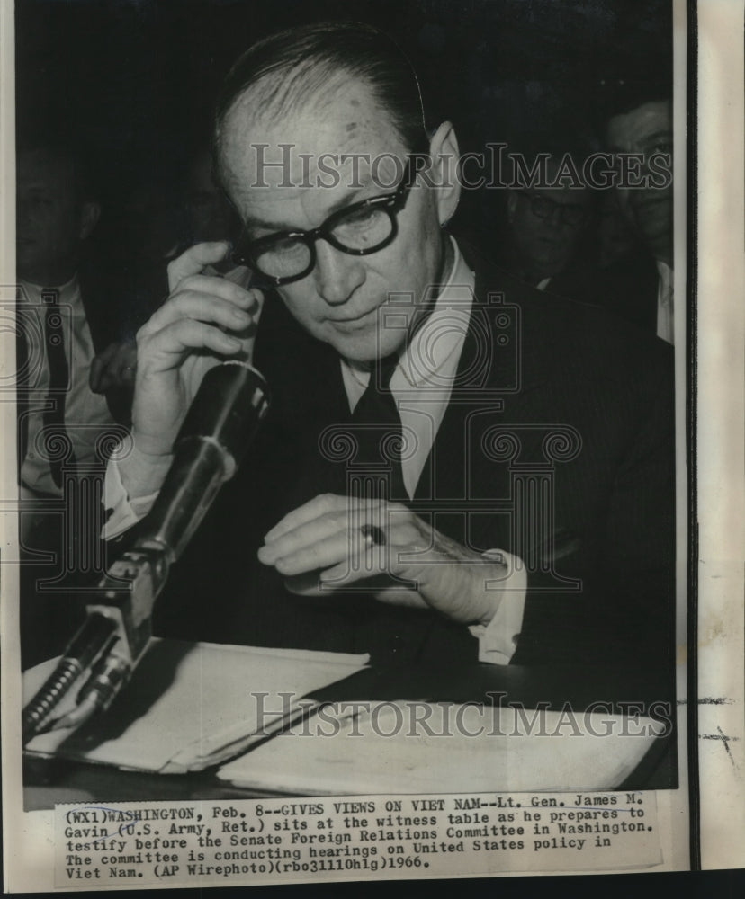 1966 Lt. Gen. James Gavin at Senate Foreign Relations Committee - Historic Images