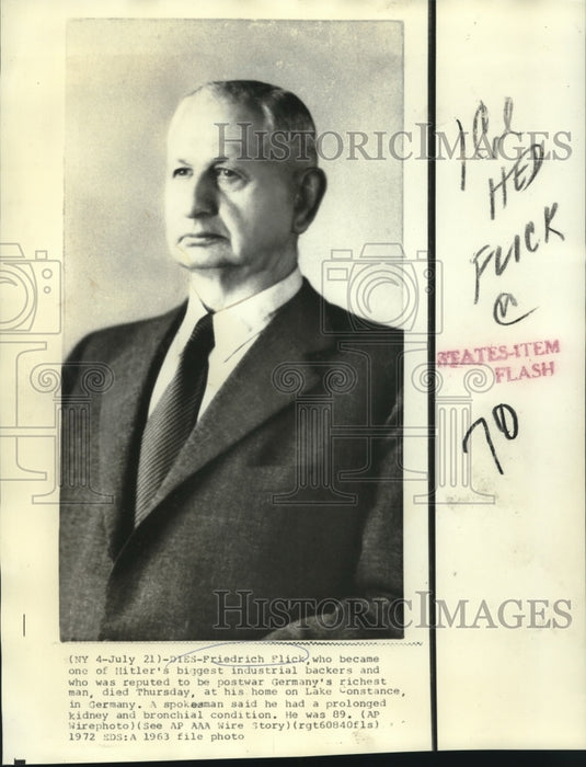 1963 Friedrich Flick, known as Hitler's biggest industrial backer - Historic Images
