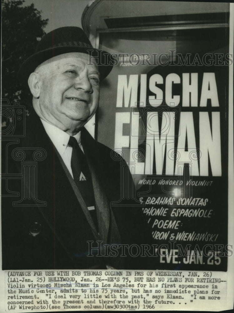 1966 Violin virtuoso Mischa Elam to perform in the Music Center, CA - Historic Images