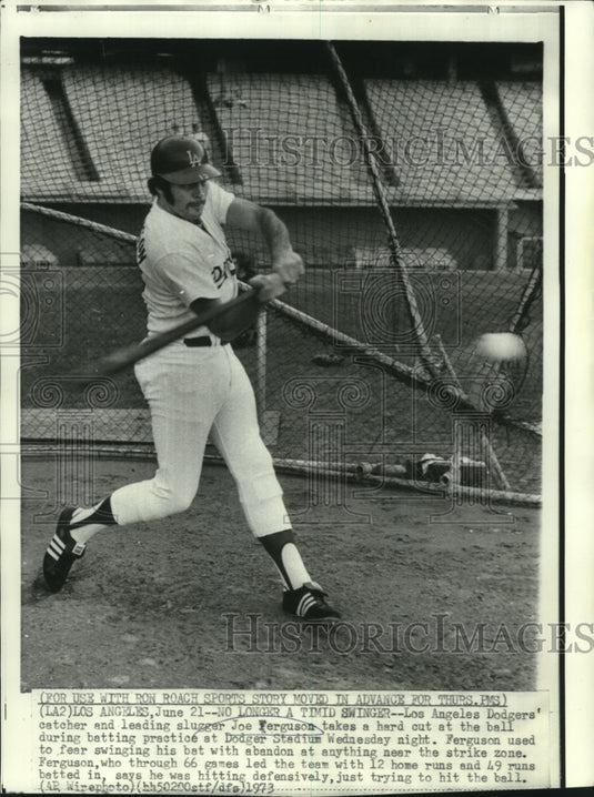 1973 Los Angeles Dodgers' catcher & slugger, Joe Ferguson - Historic Images