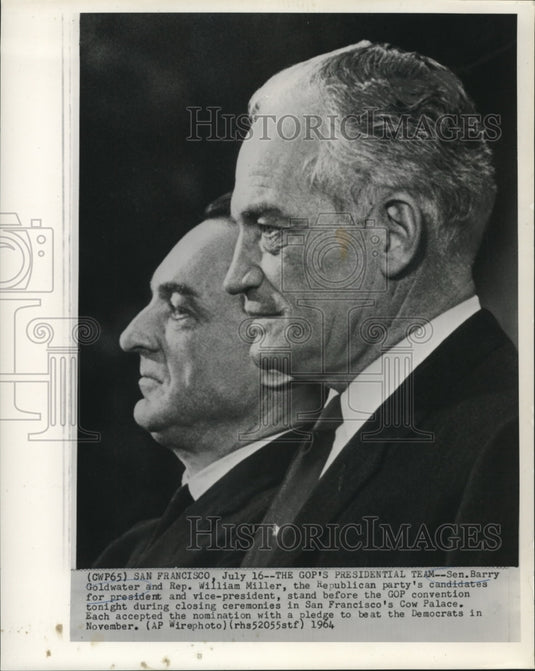 1964 Senator Barry Goldwater & Rep. Miller at GOP convention - Historic Images