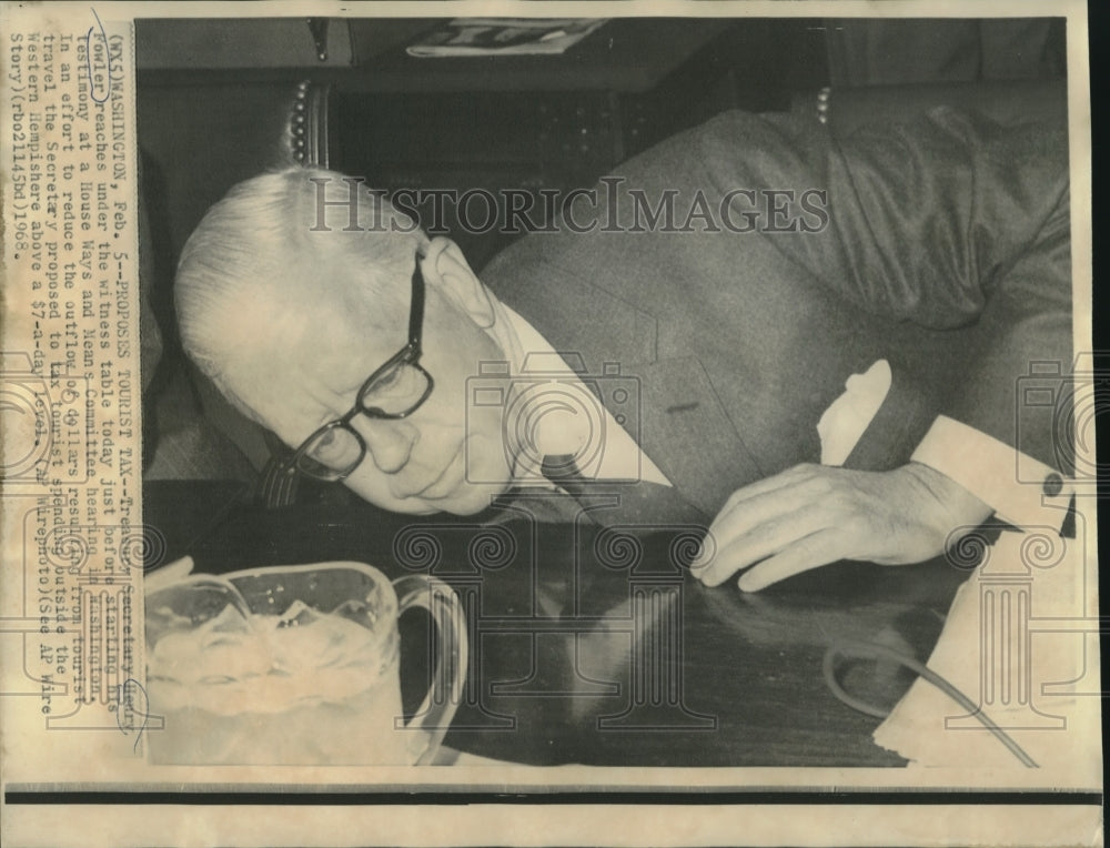 1968 Treasury Secretary Henry Fowler at House Ways &amp; Means Committee - Historic Images