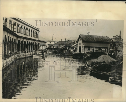 Suva waterfront where U.S. troops are stationed in Fiji Islands. - Historic Images