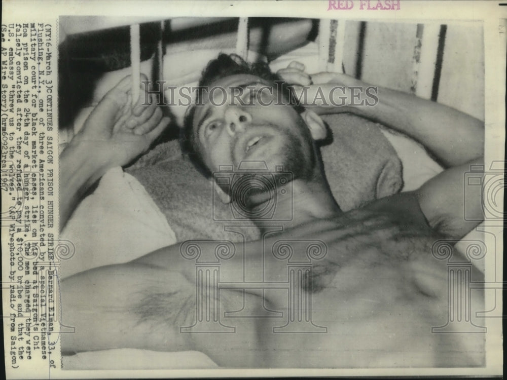 1967 Bernard Elman continues Saigon prison hunger strike - Historic Images