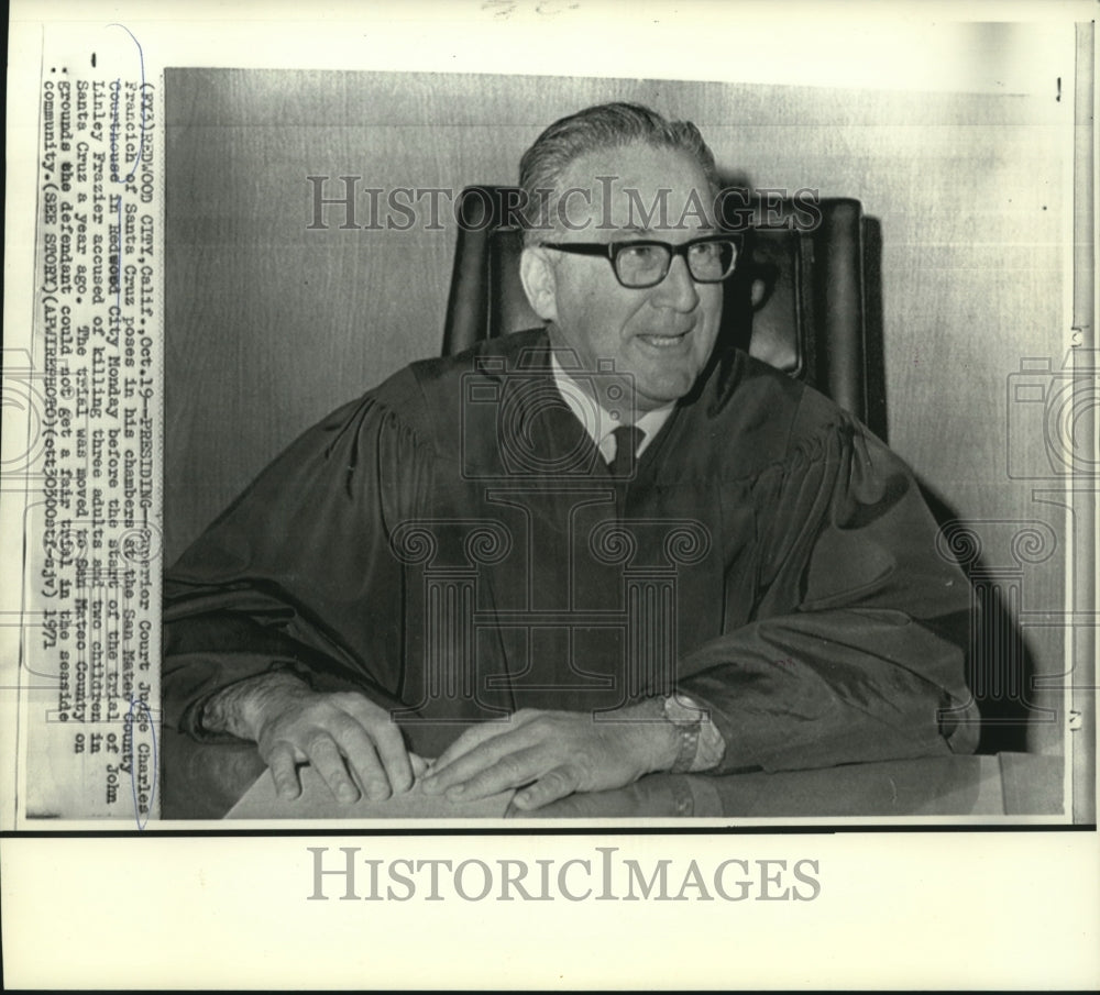 1971 Superior Court Judge Charles Francich in San Mateo Co. chambers - Historic Images
