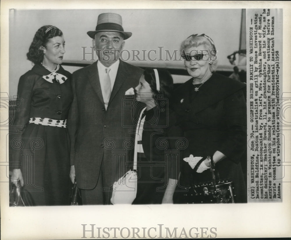 1958 Press Photo Bernard Goldfine in Washington with his family - now03936-Historic Images