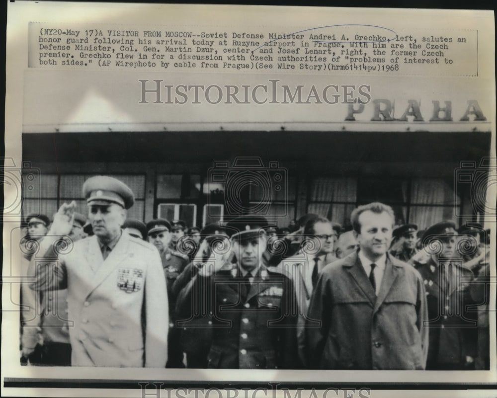 1968 Soviet Defense Minister Grechko &amp; others meet in Prague - Historic Images