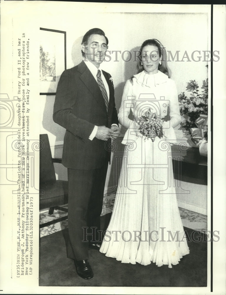 1973 Charlotte Ford & J. Anthony Frostmann wed in New York - Historic Images