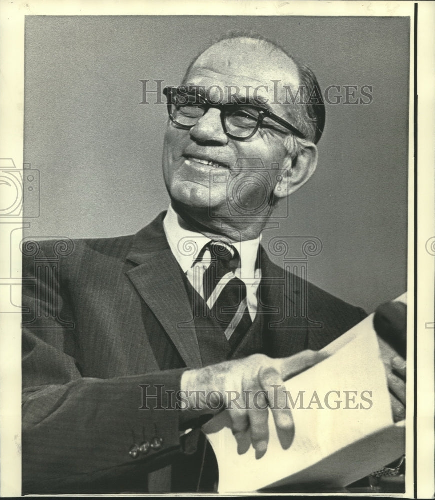 1971 Press Photo Senator J.W. Fulbright appears on CBS&#39; &quot;Face the Nation.&quot;-Historic Images