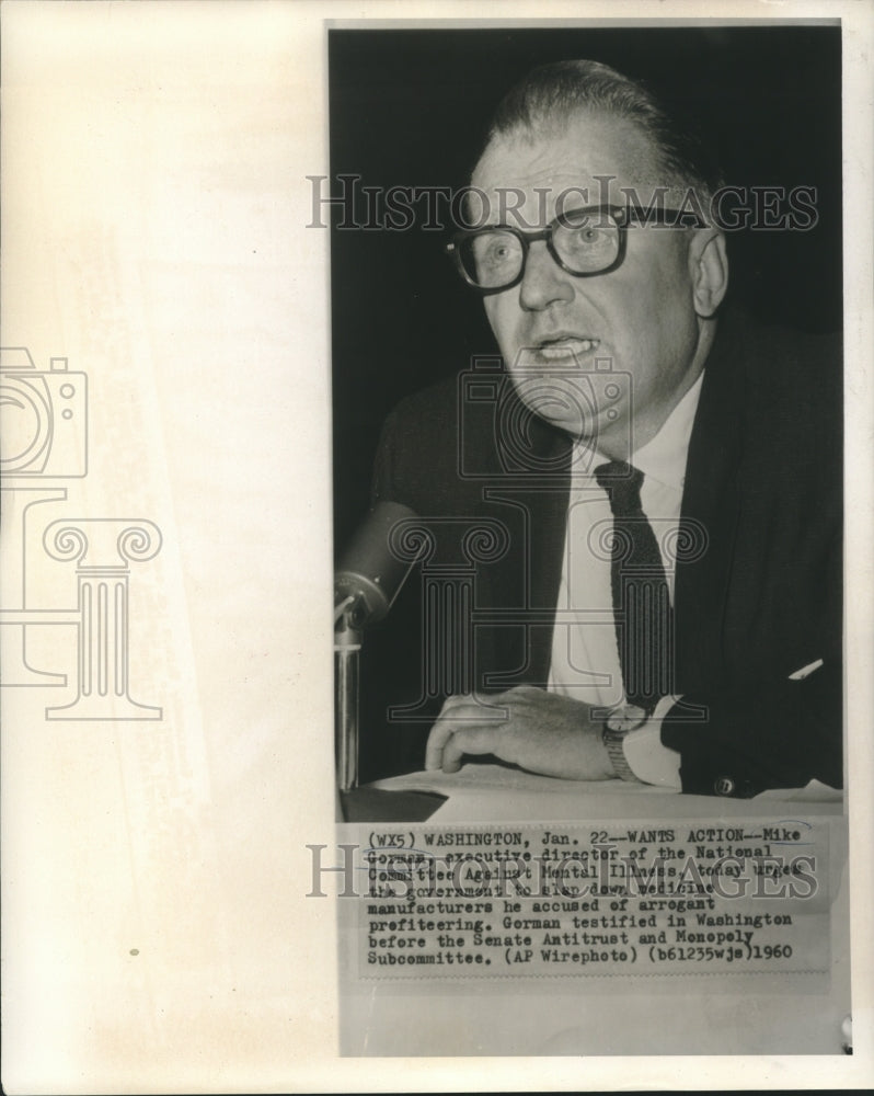 1960 Mike Gorman, National Committee Against Mental Illness director - Historic Images