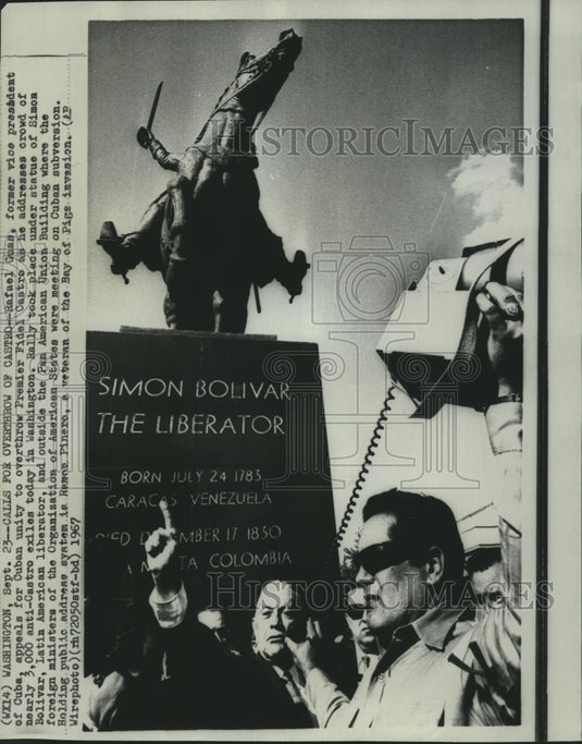 1967 Press Photo Cuba's Rafael Guas addresses anti-Castro exiles in Washington-Historic Images