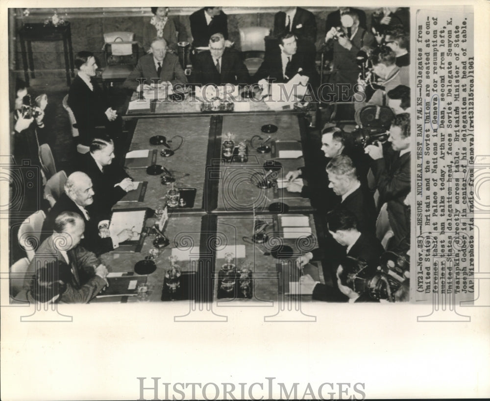 1961 Nuclear test ban delegates meet at Palace of Nations, Geneva - Historic Images