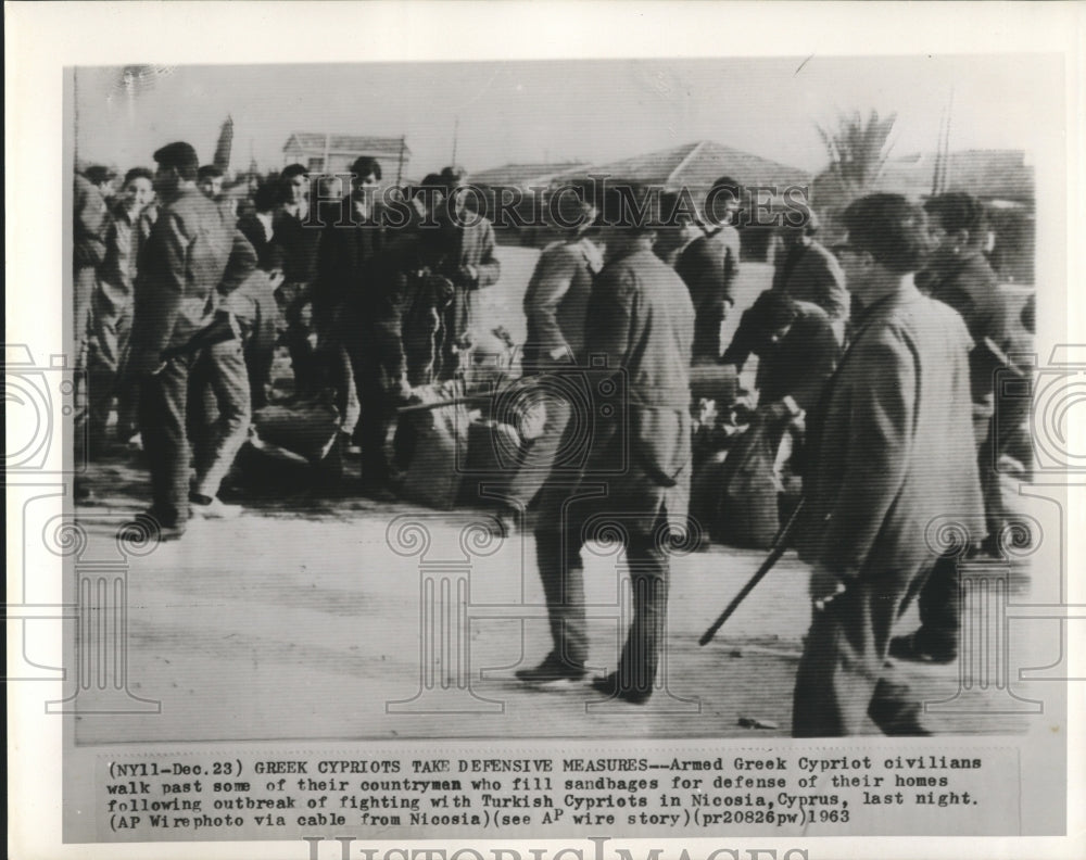 1963 Armed Greek Cypriot civilians &amp; countrymen defend their homes - Historic Images