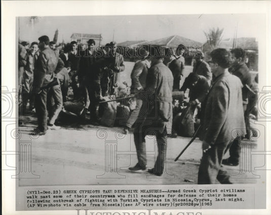 1963 Armed Greek Cypriot civilians & countrymen defend their homes - Historic Images