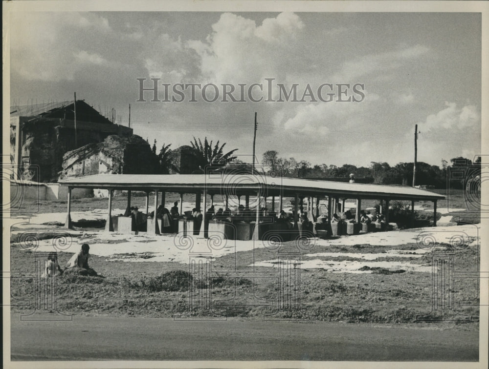 1960 Commercial laundry in rural Guatemala near Guatemala City - Historic Images