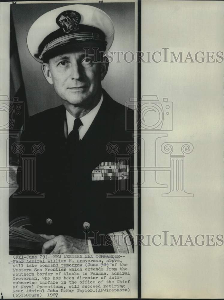 1967 Rear Admiral William Groverman, new Western Sea Commander - Historic Images