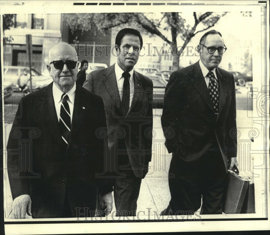 1973 Attorney John Wilson, Haldeman & another on way to U.S. Court - Historic Images