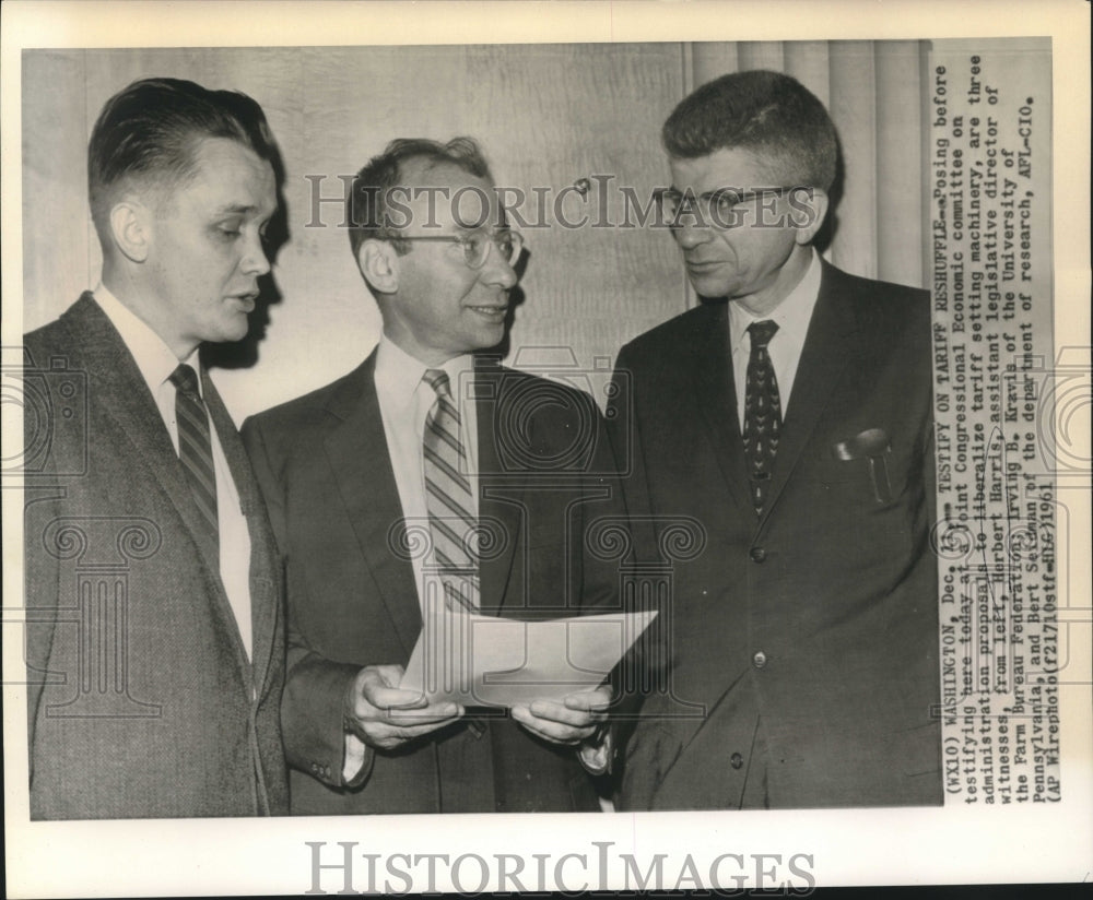 1961 Herbert Harris &amp; others of Joint Economic Committee - Historic Images