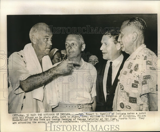 1959 Press Photo Governor Handley chats with other governors in Puerto Rico-Historic Images